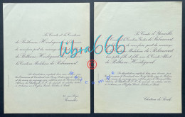 Delcampe - Faire Part Du Mariage - 1946 - Comte DE BÉTHUNE-HESDIGNEUL Albert / Comtesse DE RIBAUCOURT Madeleine - PERK / BRUXELLES - Wedding
