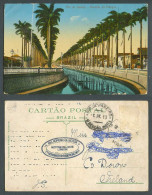 Delcampe - Brazil 1913 Old Postcard Rio De Janeiro Avenida Do Mangue Avenue Palm Tree River - Autres