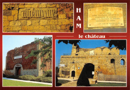 Delcampe - DEPT 80 -CPSM - HAM (SOMME) CHATEAU DE HAM 3 VUES - NON CIRCULEE COMME NEUVE - Ham