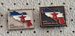 Delcampe - SFRJ Jugoslavija  Map Flag Yugoslavia Vintage Pins - Ciudades