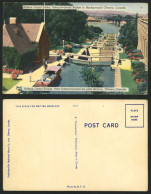 Delcampe - Canada Rideau Canal Locks Ecluse Interprovincial Bridge Boat Old Colour Postcard - Non Classés