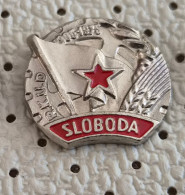 Delcampe - Folk Dance Group RKUD Sloboda Varaždin 1905/1977 Workers' Cultural And Artistic Society Croatia Pin - Música