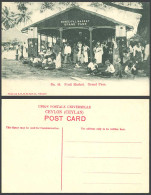 Delcampe - Ceylon Old Postcard Fruit Municipal Market Grand Pass, Native Sellers Water Pump - Sri Lanka (Ceylon)
