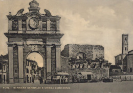 Delcampe - CARTOLINA  FORLI EMILIA ROMAGNA BARRIERA GARIBALDI E CHIESA SCHIAVONIA FRANCOBOLLO RIMOSSO VIAGGIATA 1952  Z54 - Forlì