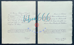 Delcampe - Faire Part Du Mariage - 1937 - CARDON DE LICHTBUER Xavier / LE JEUNE Ludgarde - WAHA, Marche / WILRIJK, Antwerpen - Wedding