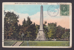 Delcampe - Postcard, CANADA, Quebec, Wolfe And Montcalm Monument - Québec - La Cité
