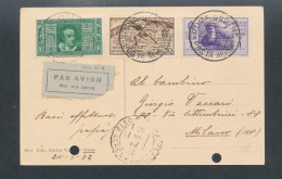 Delcampe - 1932 - 23-3-1932 - "Dante Alighieri" Cartolina Da Roma Per Milano - Posta Aerea - 3 Valori - N. 306+ A26/27 - Europa