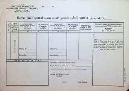Delcampe - Romania RPR R.P.R. Communist Marriage Certificate Form Timisoara Banat Civil Registry Blank Document Historic DEL 7 - Documents Historiques