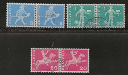 Delcampe - Switzerland - Scott 382-2; 383-2; 385-2 - Gebraucht