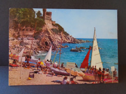 Delcampe - Vintage Postcard Costa Brava Lloret De Mar Beach Castell Slogan Cancel 1970s - Posted - Gerona