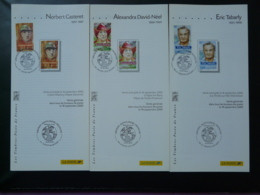 Delcampe - Série Grands Aventuriers X6 Notice FDC Avec Timbre - Multilingual FDC 2000 - 2000-2009