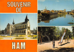 Delcampe - DEPT 80 -CPSM HAM (SOMME) SOUVENIR DE HAM 3 VUES - Ham