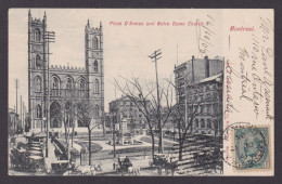 Delcampe - Postcard, CANADA, Montreal, Place D'Armes And Notre Dame Church - Montreal