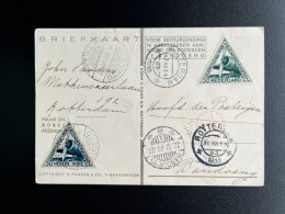 Delcampe - NETHERLANDS 1933 POSTCARD ROTTERDAM TO BANDOENG 07-12-1933 NEDERLAND PELIKAAN PANDER POSTJAGER - Brieven En Documenten