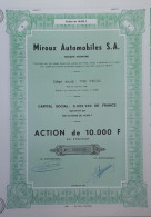 Delcampe - Miroux Automobiles - Pecq - Action De 10.000 Fr - 1977 - Automobile