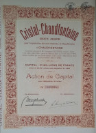 Delcampe - Cristal-Chaudfontaine - Chaudfontaine - Action De Capital - 1929 - Eau