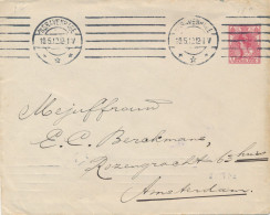 Delcampe - Nederland - 1912 - 5c Bontkraag, Envelop G16a Van Den Haag Naar Amsterdam - Material Postal