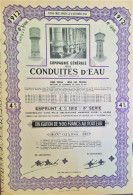 Delcampe - S.A. Des Conduites D'Eau - Liège (Les Vennes) - Obligation De 500 Fr Au Porteur - Eau