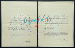 Delcampe - Faire Part Du Mariage - 1935 - Comte DE BEAUFFORT Emmanuel / DE MONTPELLIER DE VEDRIN Marie - VEDRIN / BRUXELLES - Wedding