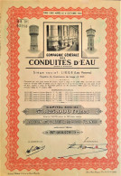 Delcampe - S.A. Des Conduites D'Eau - Liège (Les Vennes) - Action De 500 Fr Au Porteur - Eau