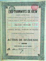 Delcampe - 2 X S.A. Les Tramways De Kiew - Action De Dividende  (1905) - Russie