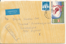 Delcampe - Hungary Cover Sent To Denmark 6-10-1978 Topic Stamp Skiing - Briefe U. Dokumente