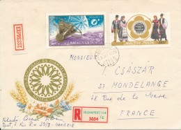 Delcampe - Hungary Registered Cover Sent Express To France 13-10-1968 Topic Stamps - Briefe U. Dokumente