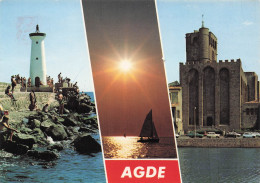 Delcampe - 34 AGDE PHARE ET CATHEDRALE SAINT ETIENNE - Agde
