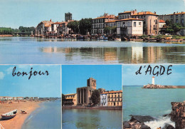 Delcampe - 34 AGDE CENTRE VILLE ET FLEUVE HERAULT - Agde