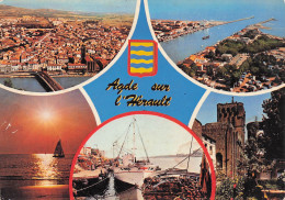 Delcampe - 34 AGDE VUE AERIENNE DE LA VILLE - Agde