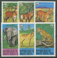 Delcampe - Obervolta 1979 WWF Naturschutz Tiere Elefant Leopard Antilopen 760/65 Postfrisch - Haute-Volta (1958-1984)