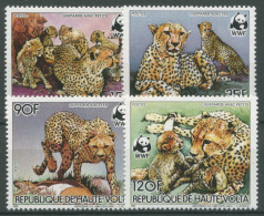Delcampe - Obervolta 1984 WWF Naturschutz Gepard 957/60 A Postfrisch - Haute-Volta (1958-1984)