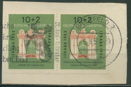 Delcampe - Bund 1953 Int. Briefmarken-Ausstellung IFRABA 171 Paar Gestempelt Briefstück - Gebraucht