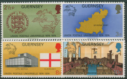 Delcampe - Guernsey 1974 Weltpostverein UPU Wappen Landkarte 106/09 Postfrisch - Guernsey
