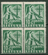 Delcampe - Litauen 1940 Frieden Engel 438 Viererblock Postfrisch - Litauen