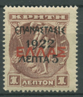 Delcampe - Griechenland 1923 Hermes Freimarke Kreta Mit Aufdruck 270 Postfrisch - Ungebraucht