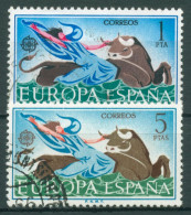 Delcampe - Spanien 1966 Europa CEPT Stier Zeus 1642/43 Gestempelt - Usados