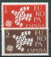 Delcampe - Spanien 1961 Europa CEPT Stilisierte Taube 1266/67 Postfrisch - Nuevos