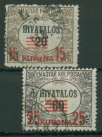 Delcampe - Ungarn 1922 Dienstmarken Ziffern Im Jugendstilrahmen D 9/10 Gestempelt - Dienstmarken