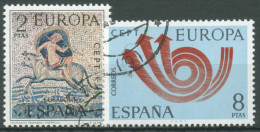 Delcampe - Spanien 1973 Europa CEPT Mosaik, Posthorn 2020/21 Gestempelt - Usados
