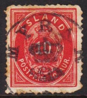 Delcampe - 1876. ISLAND. Aur-Issue. 10 Aur Carmine. Perf. 14x13½ With Perfect Crown-cancel MÝRAR. Very Ra... (Michel 8A) - JF570428 - Oblitérés