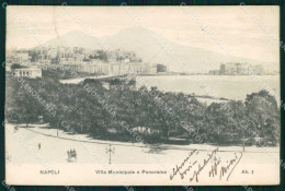 Delcampe - Napoli Città Villa Municipale Veduta Vesuvio Cartolina MX5195 - Napoli (Neapel)
