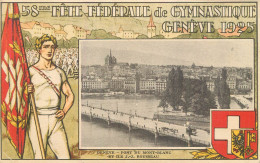 Delcampe - A6230 Geneva Switzerland Gymnastics Festival Postcard Fete Federale Art Postcard 1925 - Genève