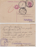 Delcampe - # GUALDO TADINO: CART. POSTALE  C.25 AL COMMISSARIO PREFETTIZIO DI NARNI  1922 - Perugia