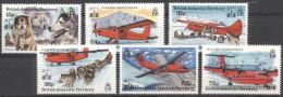 Delcampe - BAT 1994, Antarctic Transport, Ships, Dogs, Overpr. Hong Kong Philaexpo, 4val - Ongebruikt