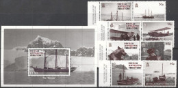 Delcampe - BAT 2012, 75th Anniversary Of The British Graham Land Expedition Ships, Dog, Plane,, 8val+BF - Ongebruikt