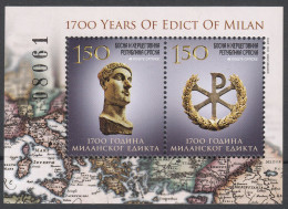 Delcampe - Bosnia Serbia 2013 1700 Years Of EDICT OF MILAN Religions Christianity, Block Souvenir Sheet  MNH - Christianity