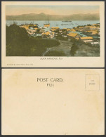 Delcampe - Fiji Fijian Old Hand Tinted UB Postcard Suva Harbour, Ships Boats River Panorama - Fiji