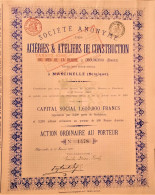 Delcampe - S.A. Des Acéries Et Atéliers De Construction Taretzkoie (Donetz) - Action Ordinaire Au Porteur (1897) - Russie