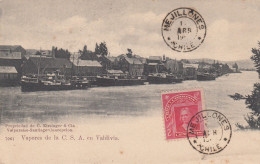 Delcampe - CILE-VAPORES DE LA C.S.A EN VALDIVIA-POSTCARD VIAGGIATA 1900-1904 - Chile